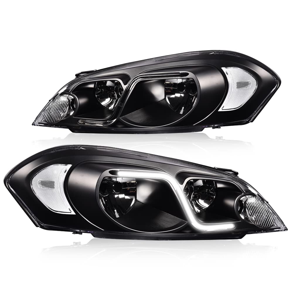G-PLUS LED DRL Headlights, Compatible with Chevy Impala 2006-2013/Fit ...