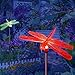 Dragonfly Decor Solar Color Changing Outdoor Holiday Decoration Garden Stake Lights for Christmas Thanksgiving Outdoor Patio Lawn Yard Decorative Fixture (2 Pack)