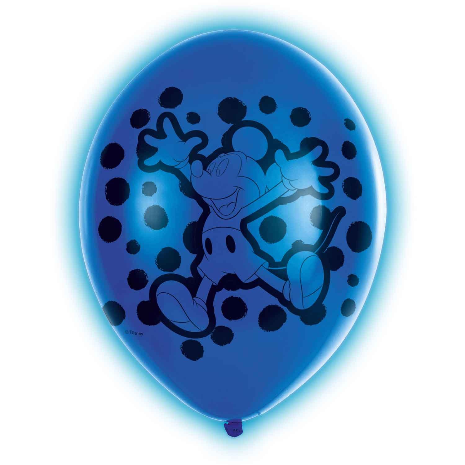 amscan Mickey Mouse LED Assorted Colour Latex Balloons 11"/27cm