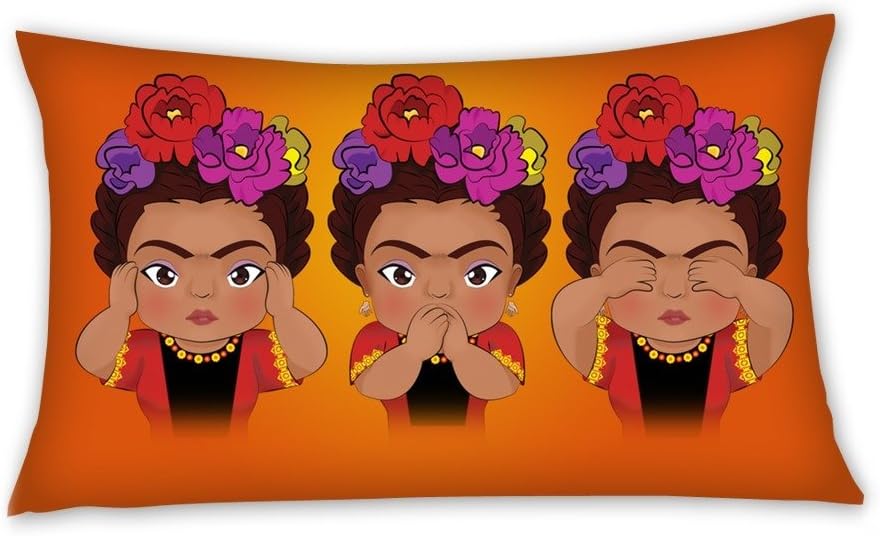 Custom Frida Kahlo Printed Cotton Rectangle Pillowcase 13"x21"