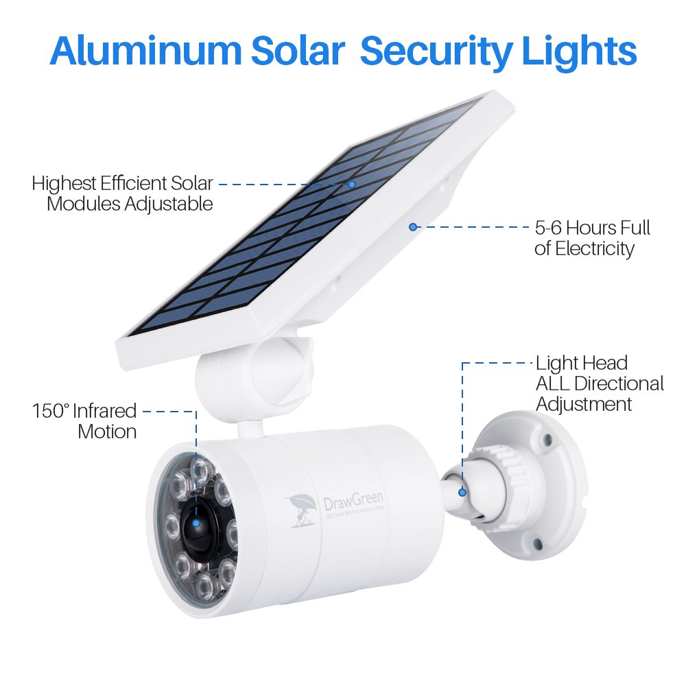 Solar Lights Outdoor Motion Sensor 130W Equiv. 1400Lumen Bright LED Spotlight 9Watt Solar