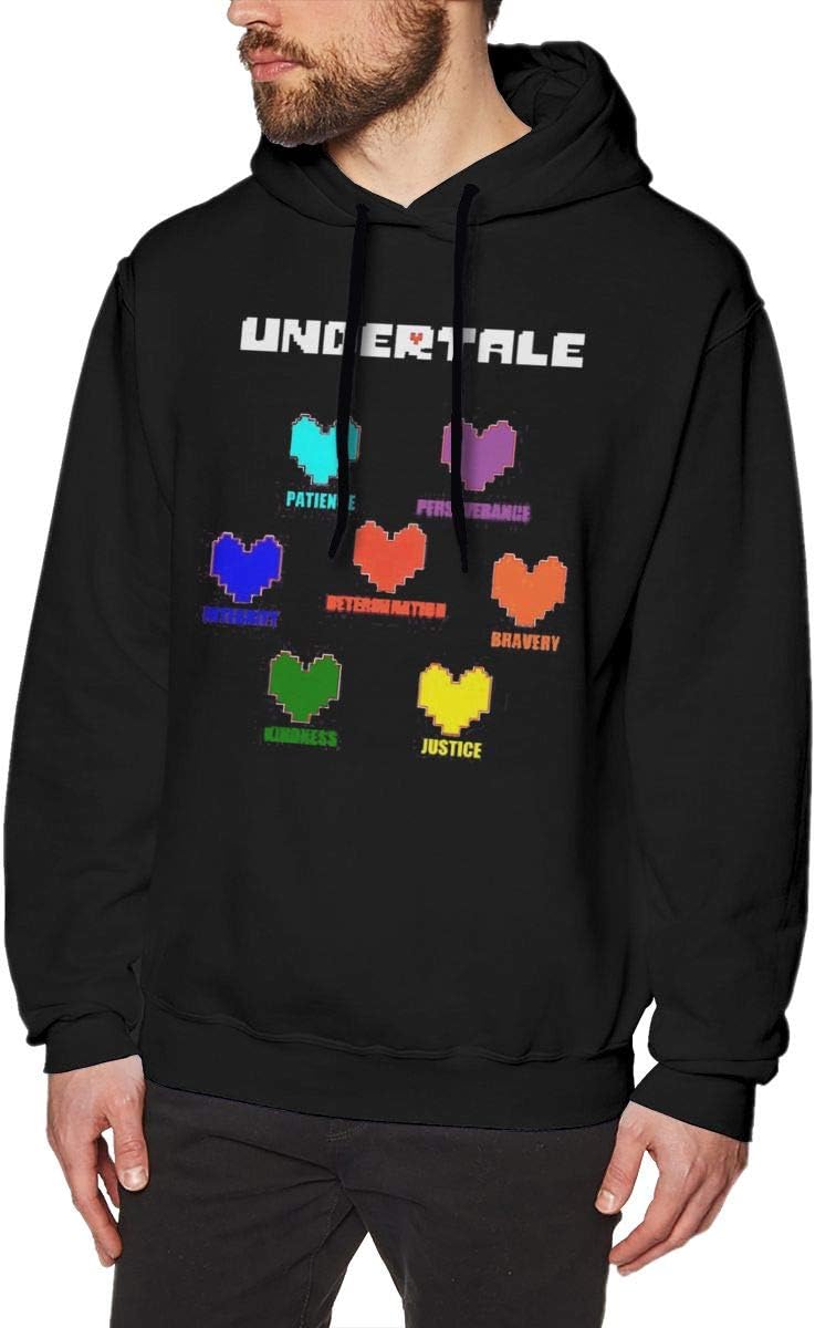 Isidora Direct Undertale Heart Men's Hooded Sweatshirt Classic Pullover Sweater