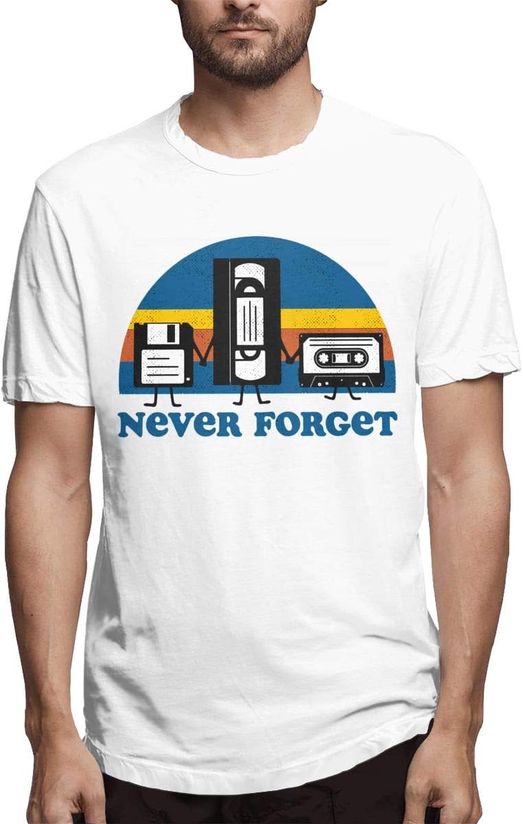 PatrickOdgen Never Forget Floppy Disk VHS and Cassette Tape Computer Men Cotton Short Sleeve Print Funny T Shirts