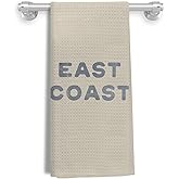Kemingni Coastal Dish Kitchen Towels, East Coast Coastal Decorative Hand Towels for Bathroom, Beach Bathroom Decor, Coastal Kitchen Decor, Coastal Granddaughter Bathroom Decor, 16x24 Inches