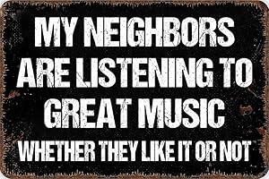 Bestylez Man Cave Vintage Metal My Neighbors Sign, Garage Backyard Patio Decor Sign Accessories 12" * 8" (977)