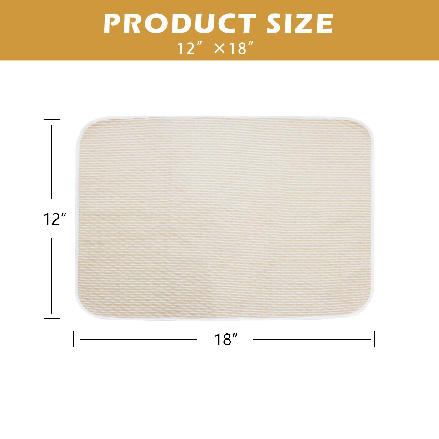SYIDOOLE Baby Waterproof Bed Pad Washable Mattress Pad Reusable Underpads Bed Wetting Incontinence Cover for Baby Toddler Children and Adults12 X18(Beige): Kitchen & Dining