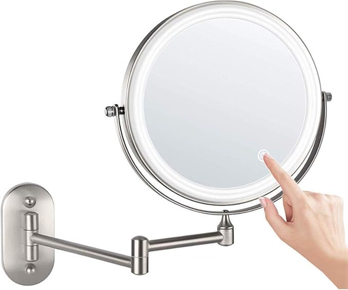Wall Mounted Vanity Makeup Mirror with Lights, 360°Swivel