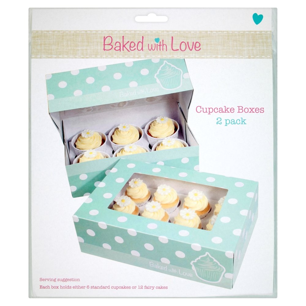 Baked with Love Cup Cake Box, Pack of 12