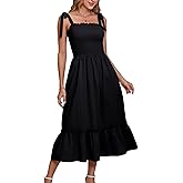 Women Square Neck Ruffle Maxi Dress 2025 Summer Boho Beach Cotton Linen A-Line Spaghetti Strap Long Dress Vacation