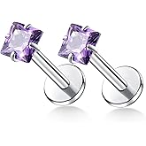 ENONTY 16G 18G 20G G23 Titanium Push in Labret Monroe Stud Threadless Lip Nose Stud Cartilage Medusa Conch Helix Lobe Tragus Earrings