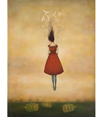 Buyartforless Favolosa Boundless in Fiore (Flower Dress) by Duy Huynh 26 x 26 Art Print Poster Wall Decor Floating Falling Pretty Surreal