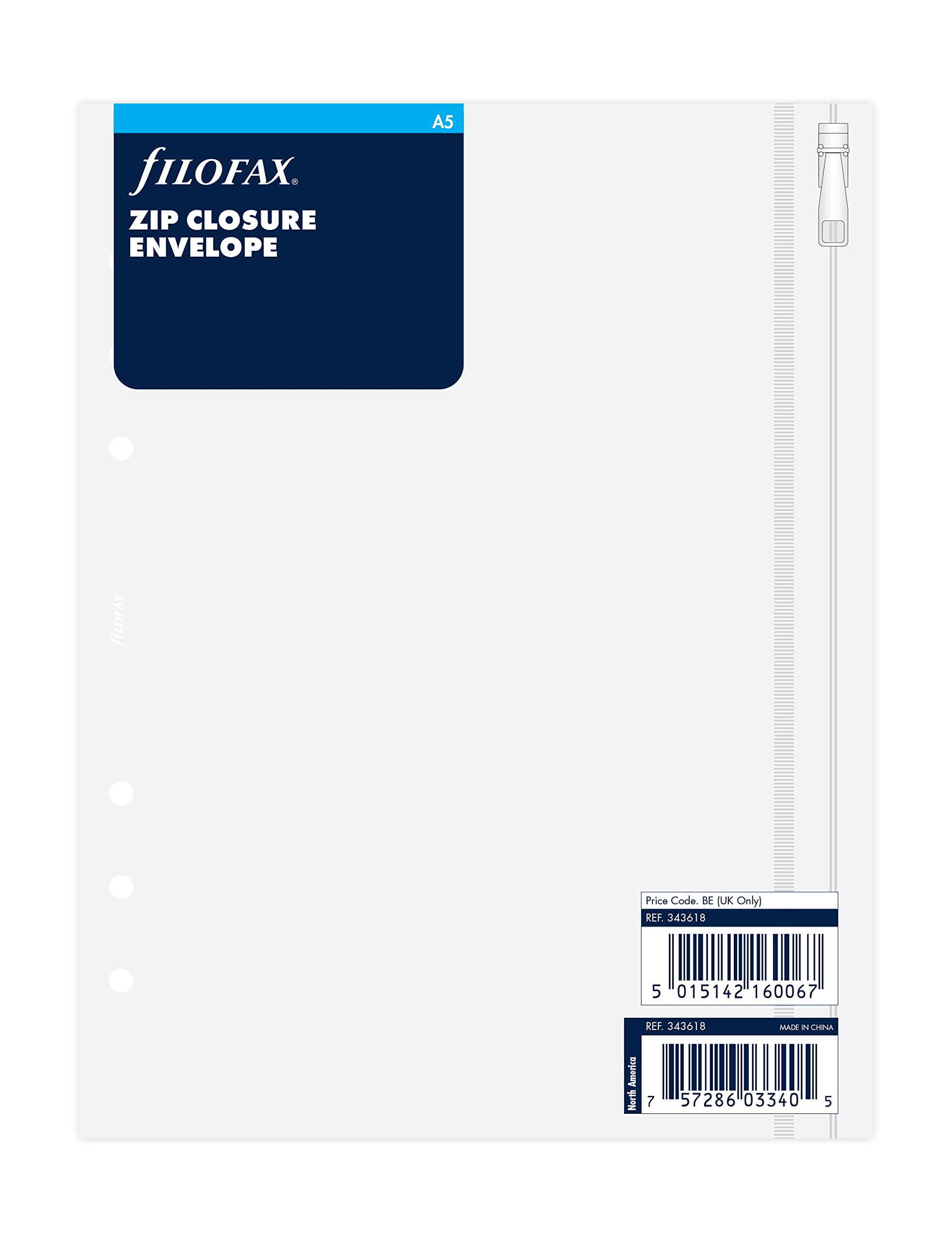 Filofax A5 Zip Lock Envelope,148mm x 210mm
