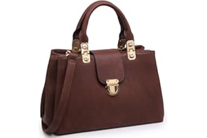 Dasein Women Satchel Handbags Top Handle Purse Medium Tote Bag Vegan Leather Shoulder Bag