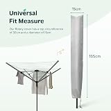 Flatro Rotary Washing Line Cover Waterproof Fabric with Zip Silver view 2