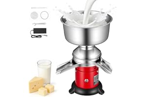 VEVOR Electric Milk Cream Separator, 60L/H Output 10500RPM Milk Cream Centrifugal Separator, 304 Stainless Steel Goat Cow Mil