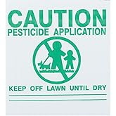 25x Gemplers ME5X5PK Maine Pesticide Application Signs – Durable Weatherproof Outdoor Screen-Printed Corrugated Plastic Board Legends plus 16” PVC Sign Holders – USA Made