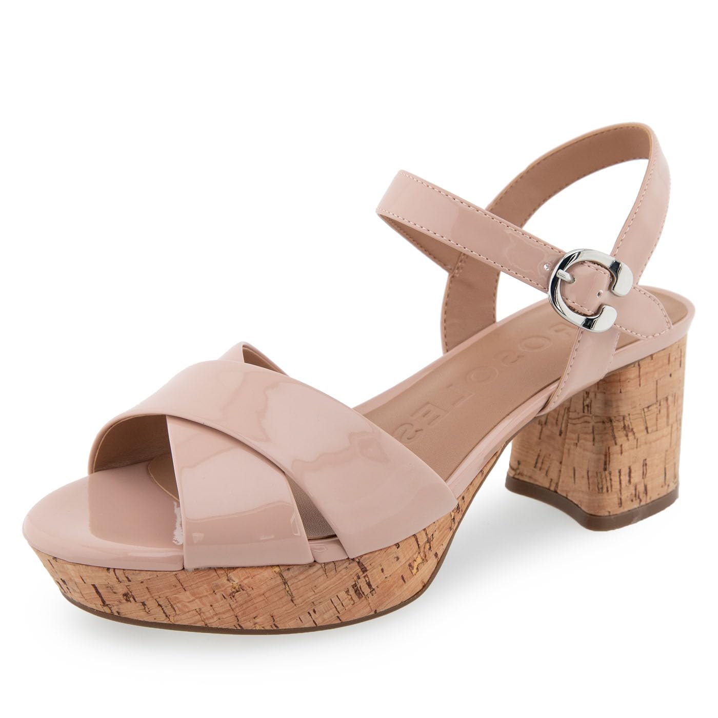 Aerosoles Women’s COSMOS Heeled Sandal, Cipria Patent PU, 9.5M