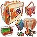 Skoolzy Peg Board Builder 7 in 1 30 Piece Jumbo Set - Educational Color Matching Puzzles Shape Sorter Montessori Sensory Toys for Toddlers Preschoolers STEM Kids Toys Includes eBook