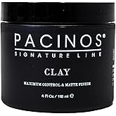 Pacinos Clay Hair Paste, Firm Hold Styling Wax, Matte Finish, 4 oz | Long-lasting definition, non-greasy finish, men's hairstyles, matte texture, moldable control pomade for all hair styles