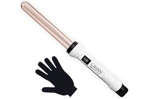 LAVANPRO NEW YORK Curling Wand Ceramic Titanium with Glove | Titanium Curling Wand | Professional Hot Tool Curling Iron | Best Hair Curler Wand for Frizz Free Flawless Waves (1 Inch 25mm Gold)
