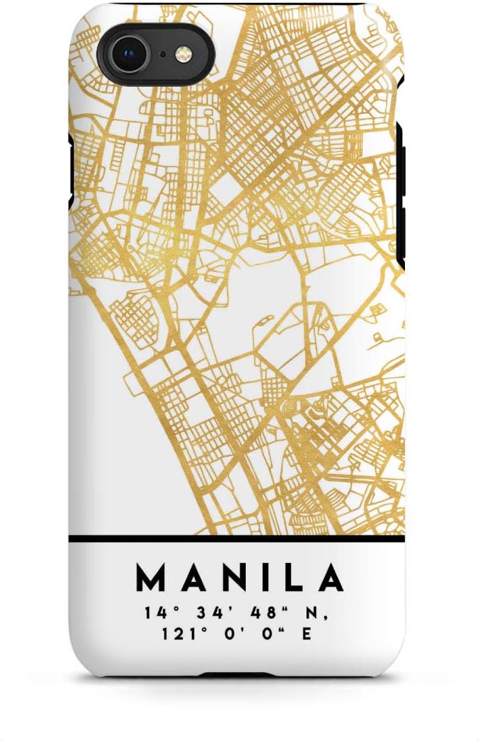 artboxONE Tough Phone Case for iPhone 8"MANILA PHILIPPINES STREET MAP ART by Emiliano Deificus