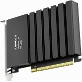 GLOTRENDS Quad M.2 NVMe to PCIe 5.0 X16 Adapter, Requires PCIe Bifurcation | Up to 512 Gbps for AMD and Intel Platform RAID Function, Support 2280/2230 Size
