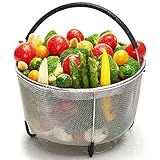 Ecardy 6qt Steamer Basket Compatible with Instant Pot Accessories 6 qt [3qt 8qt available] - Compatible with Instant Pot Steamer Basket 6 quart - Steam Vegetables, Eggs - Fits Most Pressure Cookers