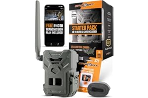 SPYPOINT Flex-Plus Starter Pack Cellular Trail Camera with SD Card, 36MP Photos and 1080p Videos w/Sound, Double The Battery Capacity, GPS-Enabled, Dual-SIM LTE Connectivity,