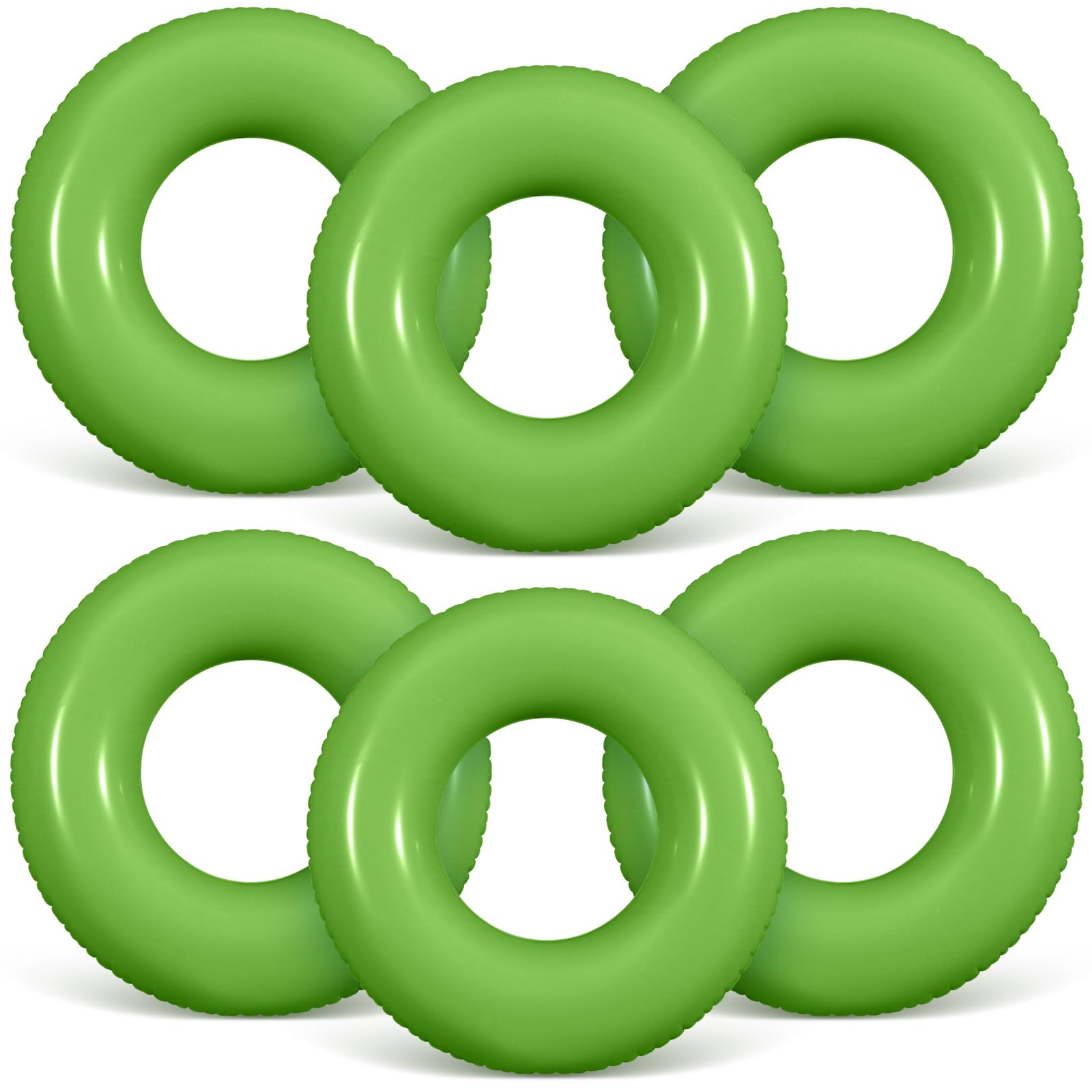 Photo 1 of JellyArch 6 Pcs Inflatable Pool Floats 24 Inches Swim Tube Bulk Swimming Ring Pool Floaties for Beach Party Decorations Women and Men River Lake Summer Vacation Holiday(Light Green)