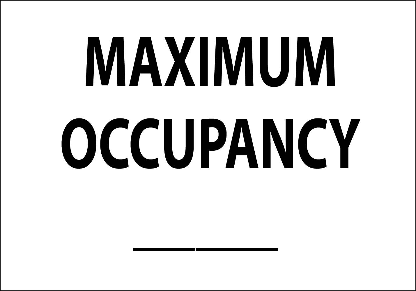 Zing Green Products 1905A Maximum Occupancy Sign with Number Kit, Recycled Aluminum, 7" H x 10" W, Black on White