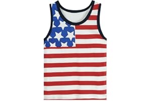 TKRIA Toddler Boys' Tank Tops American Flag T-Shirt Kids 4th of July Shirts Cotton Patriotic Sleeveless Top Tees 1-7T