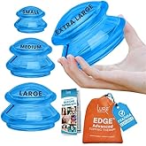 Silicone Cupping Therapy Set Professional Massage Cupping Cups for Cupping Therapy 4 Cup Kit for Massage, Myofascial Release, Cellulite Reduction (Lure Blue)