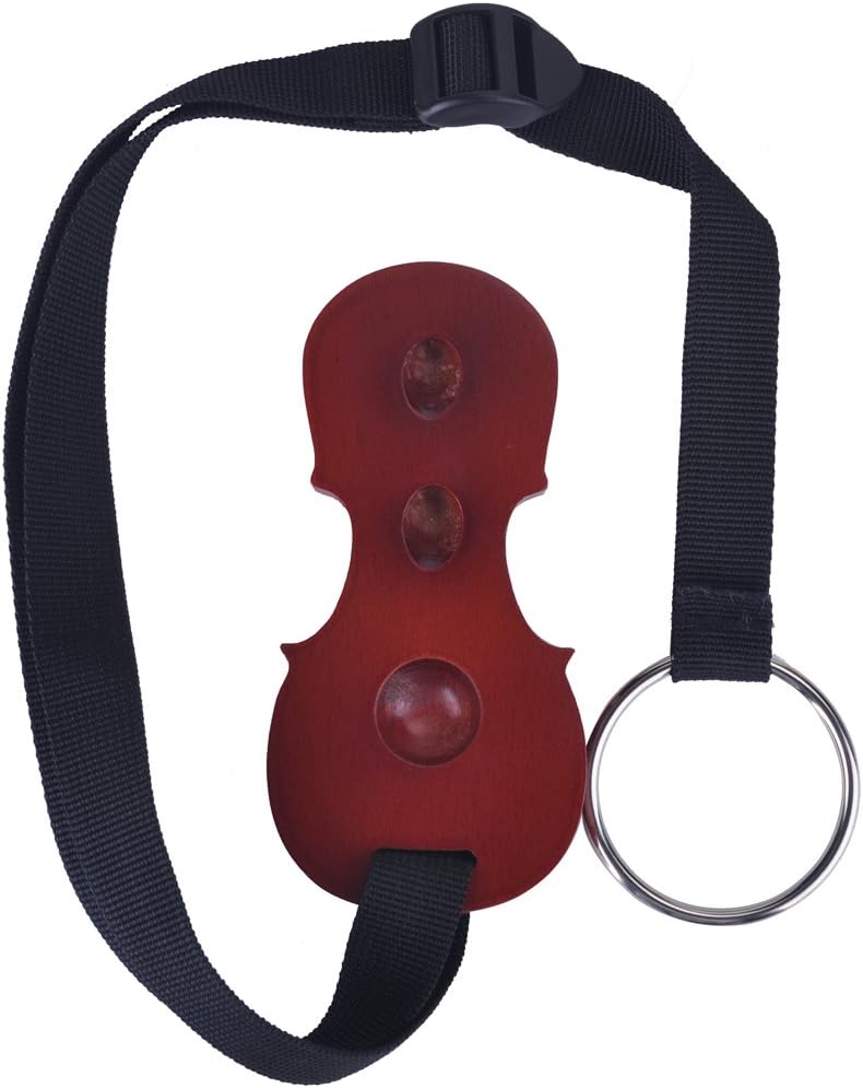 Solid Wood Cello Endpin Rest Non-slip Stopper Anchor Protector in Cello Shape 3 Holes Holder(Cello Shape-Red) - Image 5