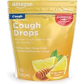 Amazon Basic Care Honey Lemon Menthol Cough Drops for Sore Throat, Soothing Relief, 160 Count (Previously SoundHealth)
