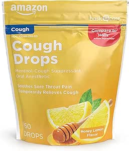 Amazon Basic Care Honey Lemon Cough Drops 160ct (Previously SoundHealth)