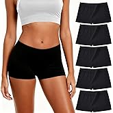 Erwoyia Seamless Boyshort Underwear For Women Panties Nylon Spandex Underwear Stretch Boxer Briefs Pack of 5,S To XXXL