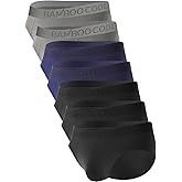 BAMBOO COOL Men's Underwear Briefs No-Roll Waistband Underwear Breathable Briefs with 3D Pouch Tagless Panties for Men