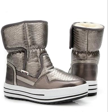 women comfy warm waterproof suede hook loop ankle boots