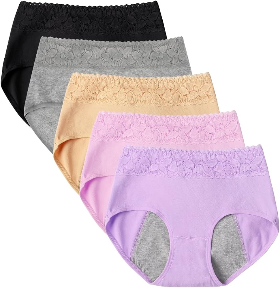 SPFAS Multipack Womens Underwear Menstrual Period Briefs Leak Proof