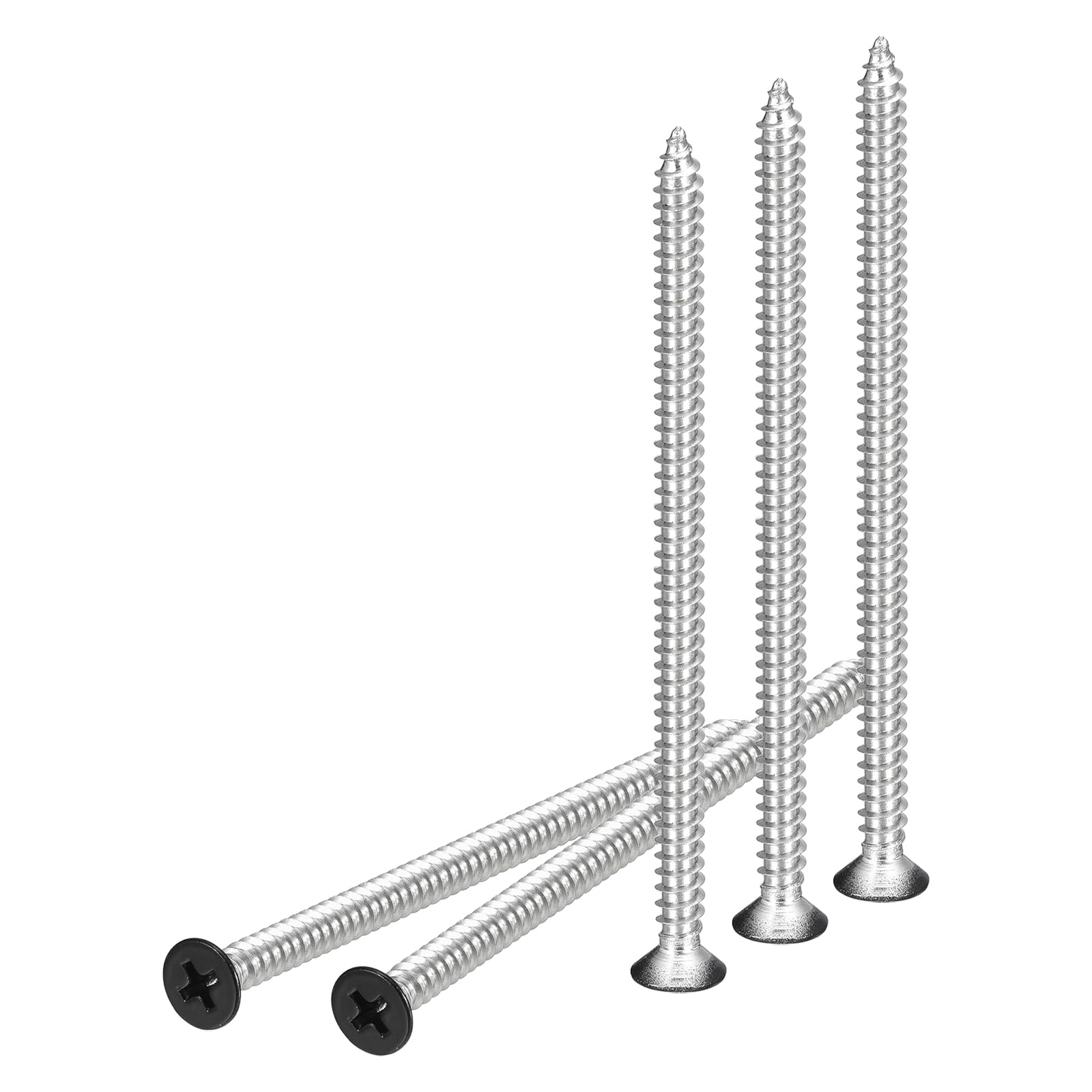 DTGN 25Pcs #10x3-1/2" Flat Head Wood Screws, 304 Stainless Steel Black Phillips Self Tapping Screws - Good for Woodworking, Furniture - Brick Red — image 1