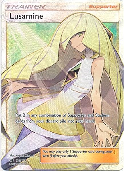 Amazon Com Pokemon Lusamine 110 111 Full Art Ultra Rare Sun Moon Crimson Invasion Toys Games