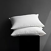 HYVIF Down Fiber Pillows King Size, Luxury Hotel Collection Soft Fluffy Bed Pillows for Side and Back Sleepers,Breathable Cotton Shell Cover, Gusseted Sleeping Pillows for Stomach Sleepers