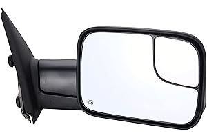 ZAPOSTS Towing Mirror Replacement Fit for 02-08 DodgeRam 1500 for 03-09 Dodge Ram 2500 3500 Pickup Truck Power Heated Tow Folding Side View Mirror Passenger Side