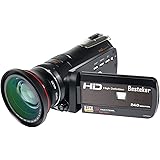 Besteker HDMI 1080P FHD WIFI Digital Video Camera Infrared Night Vision 30FPS Camcorder with 18X Zoom Touch Screen and External 72mm Wide Angle Lens (HDV-D395)