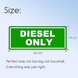 Diesel Only Decals Set, 10 Pieces, Vinyl Fuel Tank