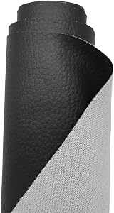 A-Express Grained Faux Leather Fabric 140cm Wide Waterproof Upholstery Black
