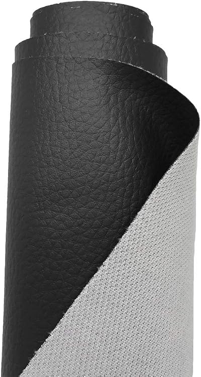 A-Express Grained Faux Leather Fabric 140cm Wide Waterproof Upholstery Black