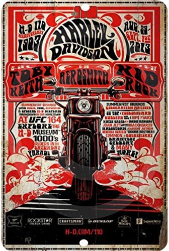 Tin sign MOTORCYCLE RARE POSTER Aerosmith Harley Davidson 8 x 12 Reproduction metal sign