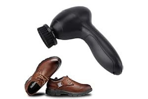 Jadeshay Electric Shoe Shine Kit, Electric Shoe Polisher Brush Shoe Shiner Dust Cleaner Portable Leather Care Kit with 4 Changable Brushes Cleaning Maintenance Toolfor Shoes, Bags, Sofa (Black) Mini