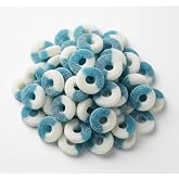 SweetGlob Gummy Rings Fruit Flavor Soft &amp; Chewy Gummy Candy Perfect for Parties, Candy Buffets, and Toppings (Blue Raspberry, 1 Pound)